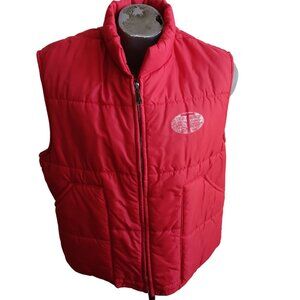 Large Vintage 80s Puffer Vest Teter Oil Field Red Insulated Zip-Up Jacket